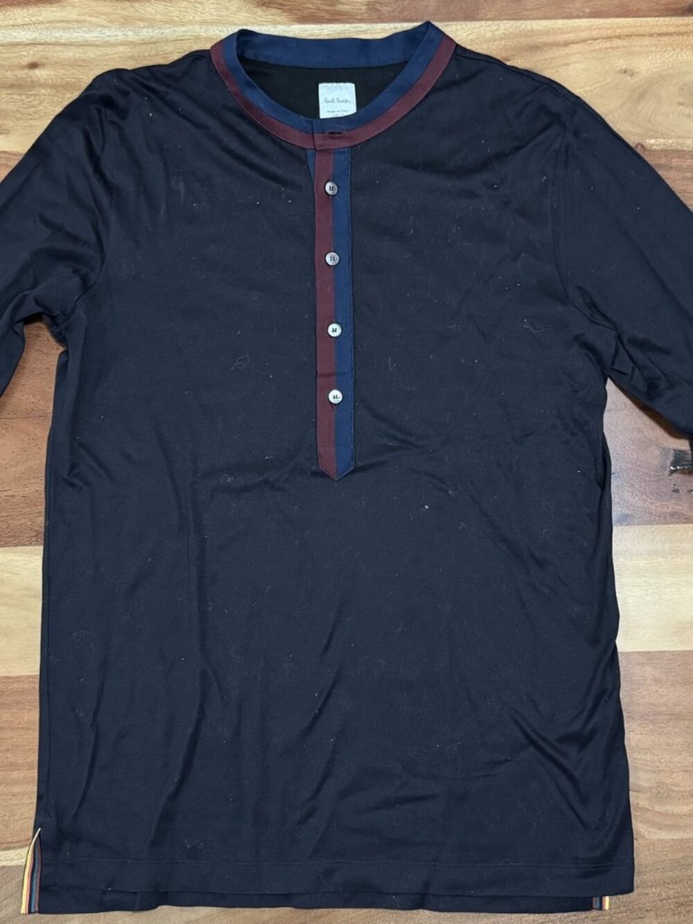 Paul Smith navy long-sleeve henley – size S